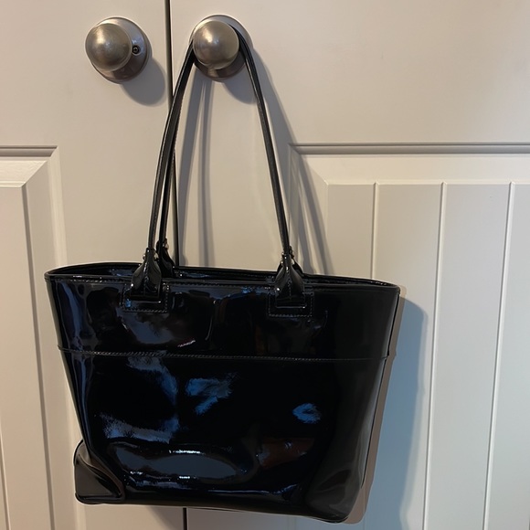 Dooney & Bourke Black Patent Leather Zip Tote - Picture 2 of 16